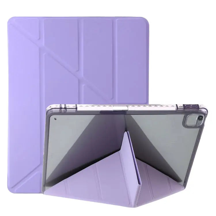 Clear Acrylic Deformation Leather Tablet Case For iPad Pro 11 2022 / 2021 / 2020 For iPad Air / Air 2 / 9.7 2018 / 2017
