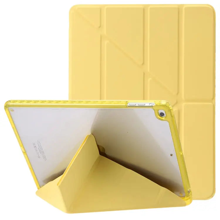 Clear Acrylic Deformation Leather Tablet Case For iPad Pro 11 2022 / 2021 / 2020 For iPad Air / Air 2 / 9.7 2018 / 2017