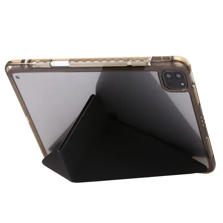 Clear Acrylic Deformation Leather Tablet Case For iPad Pro 11 2022 / 2021 / 2020 For iPad Air / Air 2 / 9.7 2018 / 2017