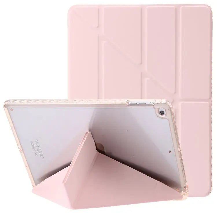 Clear Acrylic Deformation Leather Tablet Case For iPad Pro 11 2022 / 2021 / 2020 For iPad Air / Air 2 / 9.7 2018 / 2017