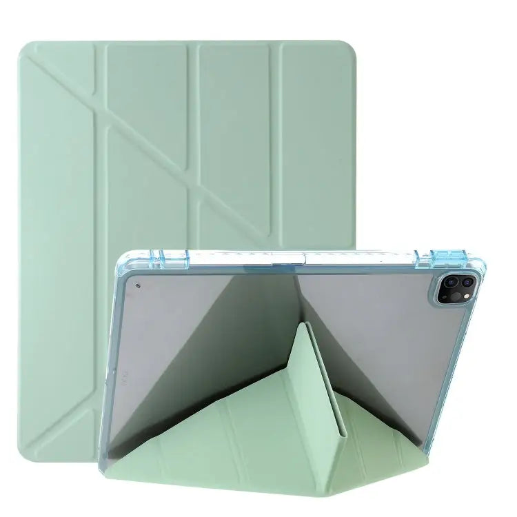 Clear Acrylic Deformation Leather Tablet Case For iPad Pro 11 2022 / 2021 / 2020 For iPad Air / Air 2 / 9.7 2018 / 2017