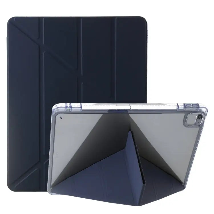 Clear Acrylic Deformation Leather Tablet Case For iPad Pro 11 2022 / 2021 / 2020 For iPad Air / Air 2 / 9.7 2018 / 2017