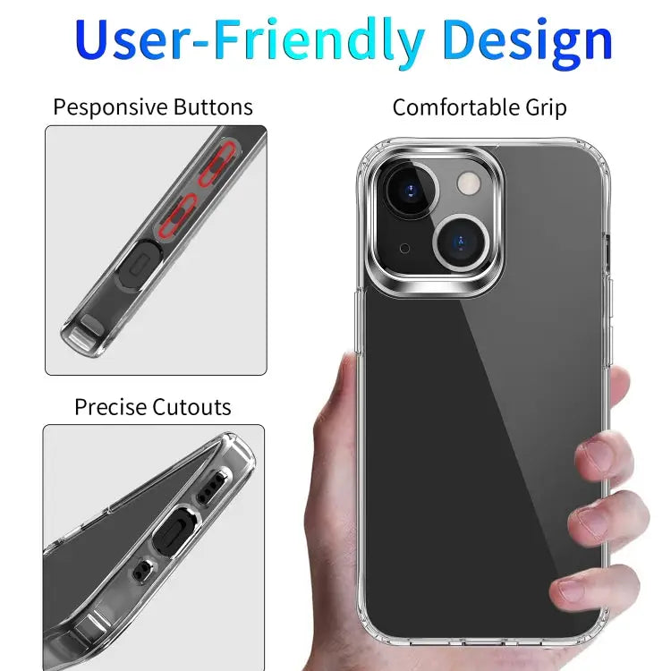 Clear Crystal Acrylic +TPU Four-corner Shockproof Case For iPhone 13 mini For iPhone 13 For iPhone 13 Pro For iPhone 13