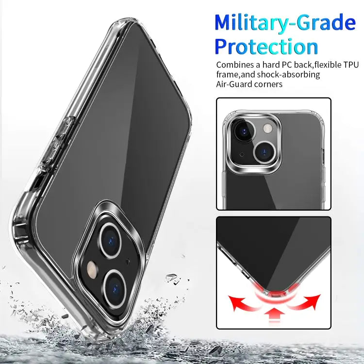 Clear Crystal Acrylic +TPU Four-corner Shockproof Case For iPhone 13 mini For iPhone 13 For iPhone 13 Pro For iPhone 13