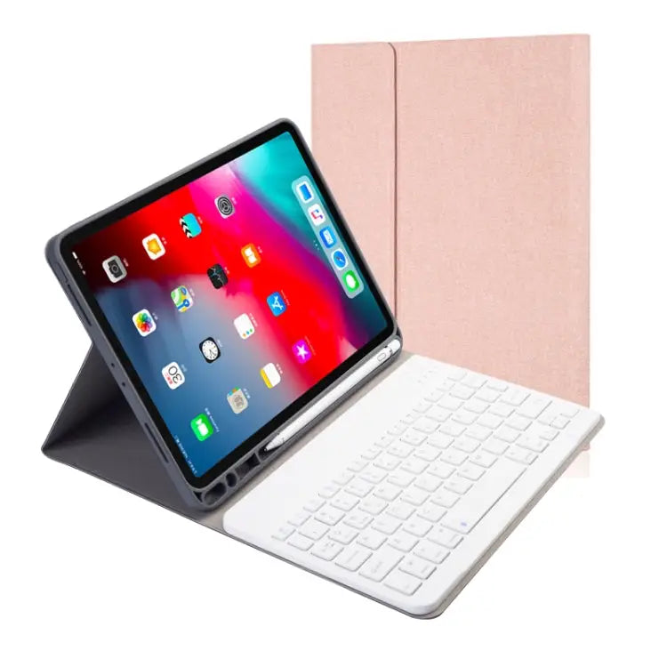 Cloth Texture Detachable Magnetic Bluetooth Keyboard Horizontal Flip Leather Case for iPad Pro 11 2020 / 2018