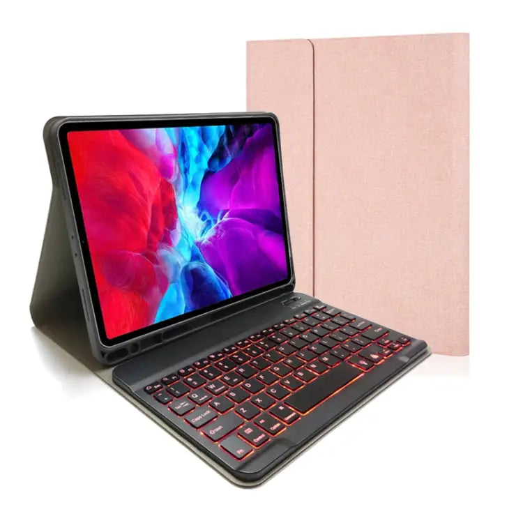 Cloth Texture Detachable Magnetic Bluetooth Keyboard Horizontal Flip Leather Case for iPad Pro 11 2020 / 2018