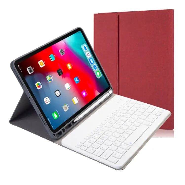 Cloth Texture Detachable Magnetic Bluetooth Keyboard Horizontal Flip Leather Case for iPad Pro 11 2020 / 2018