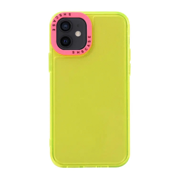 Color Contrast Lens Frame Transparent TPU Phone Case For iPhone 12 For iPhone 12 Pro Max - For iPhone 12 / Yellow