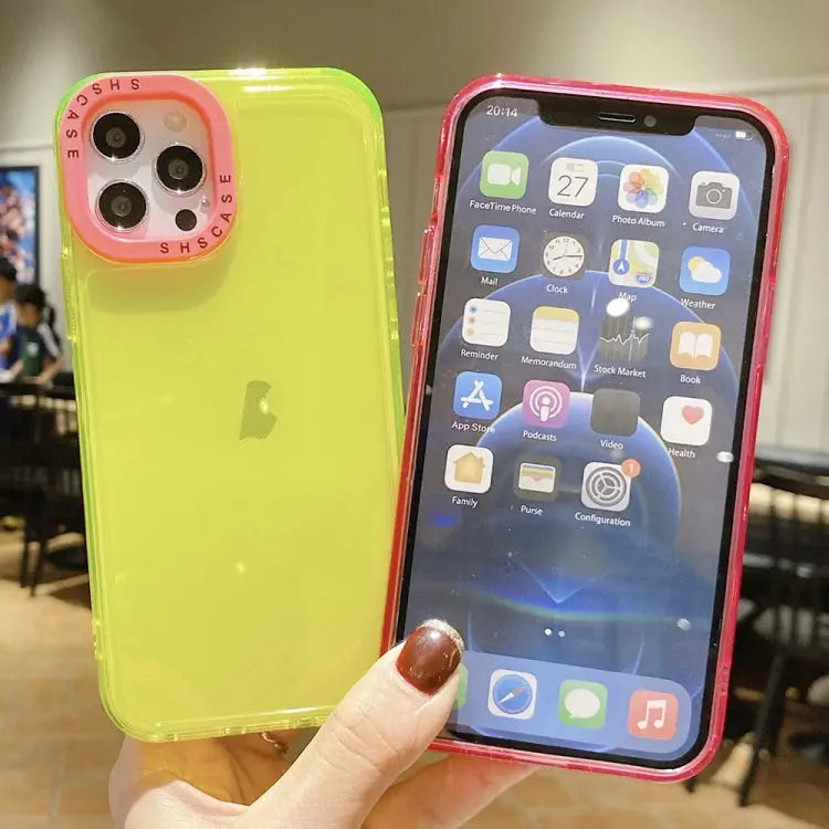 Color Contrast Lens Frame Transparent TPU Phone Case For iPhone 12 Pro For iPhone 11 Pro Max