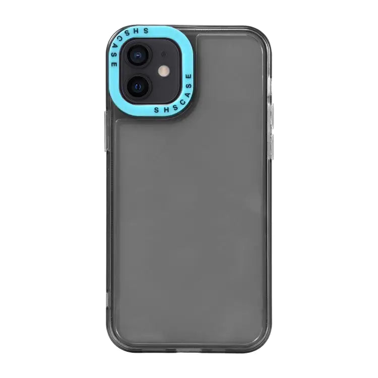Color Contrast Lens Frame Transparent TPU Phone Case For iPhone 12 For iPhone 12 Pro Max - For iPhone 12 / Black + Sky