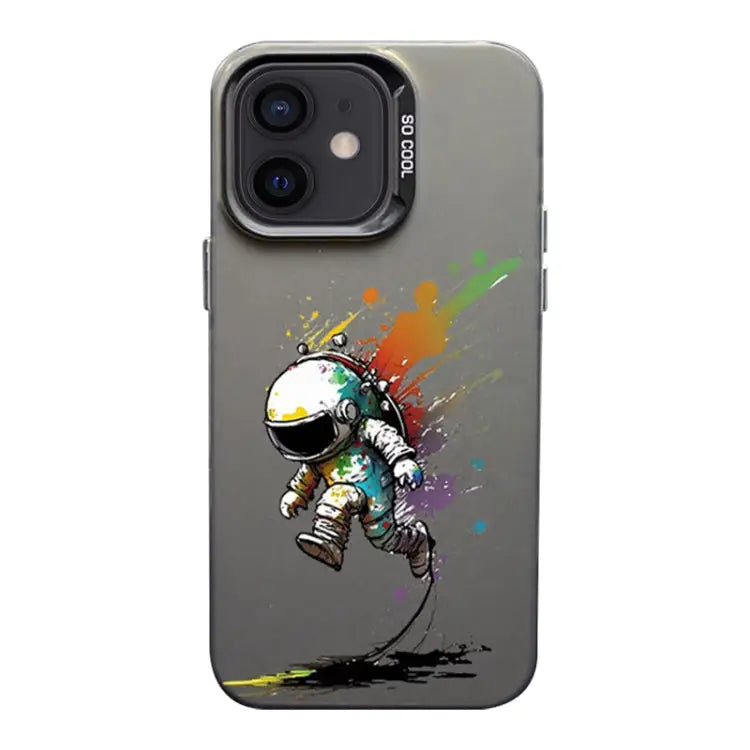 Color Ink Frosted PC + TPU Phone Case For iPhone 11 - For iPhone 11 / Running Astronaut - Apple Accessories