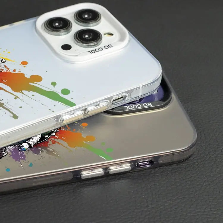 Color Ink Frosted PC + TPU Phone Case For iPhone 13 Pro Max - Apple Accessories