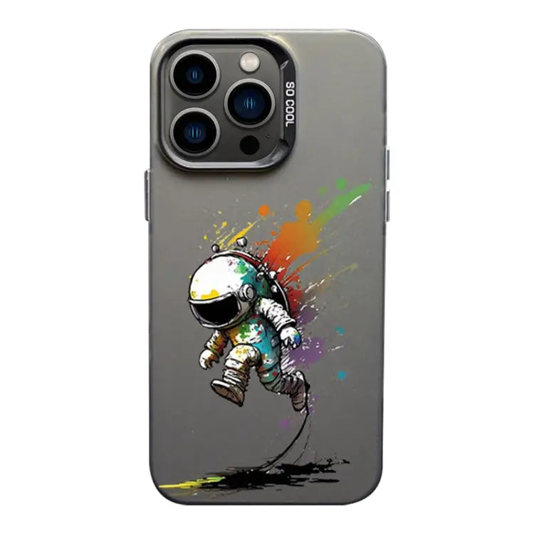 Color Ink Frosted PC + TPU Phone Case For iPhone 13 Pro Max - For iPhone 13 Pro Max / Running Astronaut - Apple