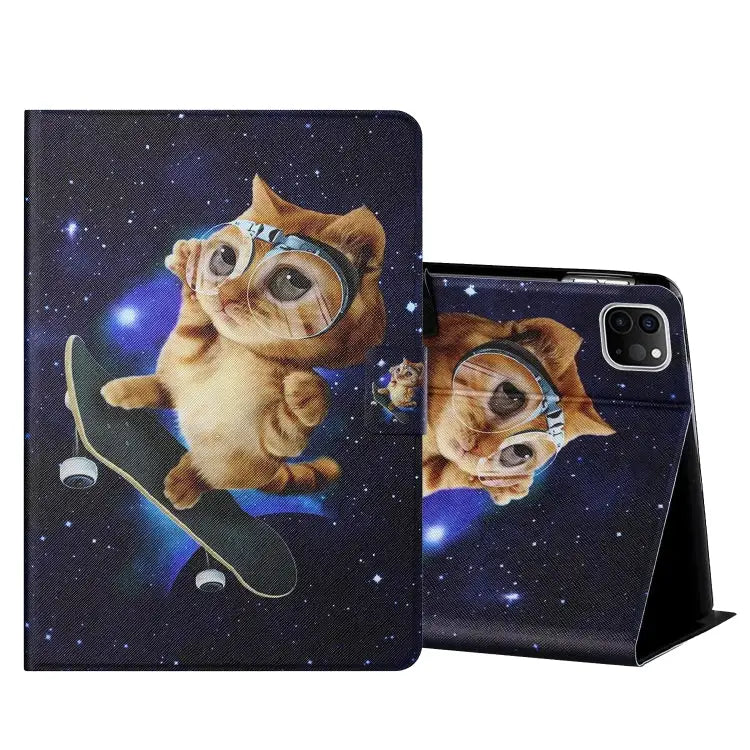 Colored Drawing Horizontal Flip Leather Case with Holder & Card Slots & Sleep / Wake-up Function For iPad Mini
