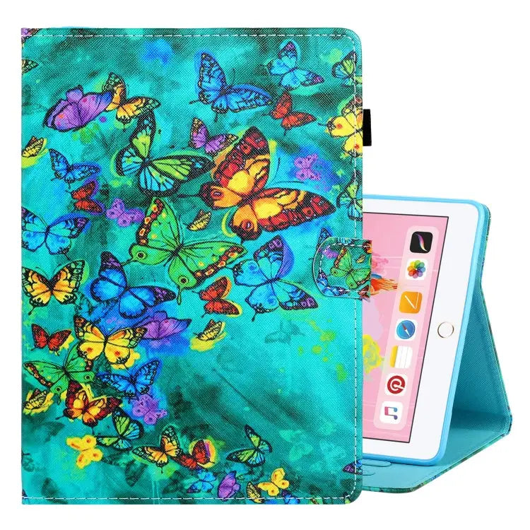 Colored Drawing Horizontal Flip PU Leather Case with Holder & Card Slot & Sleep / Wake-up Function For iPad Air / Air 2