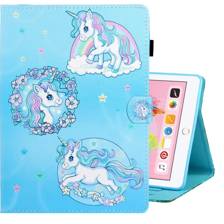 Colored Drawing Horizontal Flip PU Leather Case with Holder & Card Slot & Sleep / Wake-up Function For iPad Air / Air 2