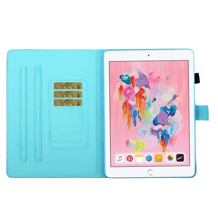 Colored Drawing Horizontal Flip PU Leather Case with Holder & Card Slot & Sleep / Wake-up Function For iPad Air / Air 2