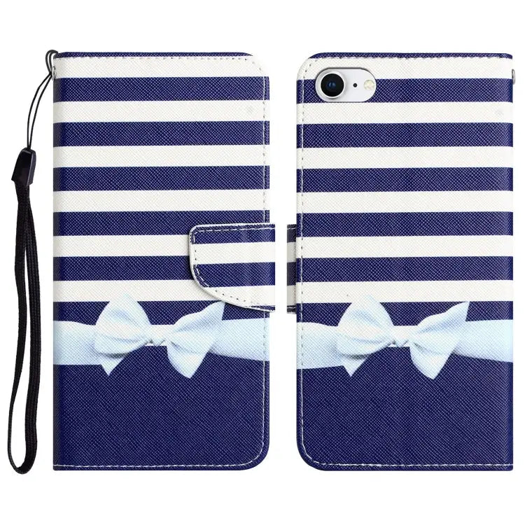Colored Drawing Leather Phone Case For iPhone 7 / 8 - For iPhone 7 / 8 / Bow Knot - Apple Accessories