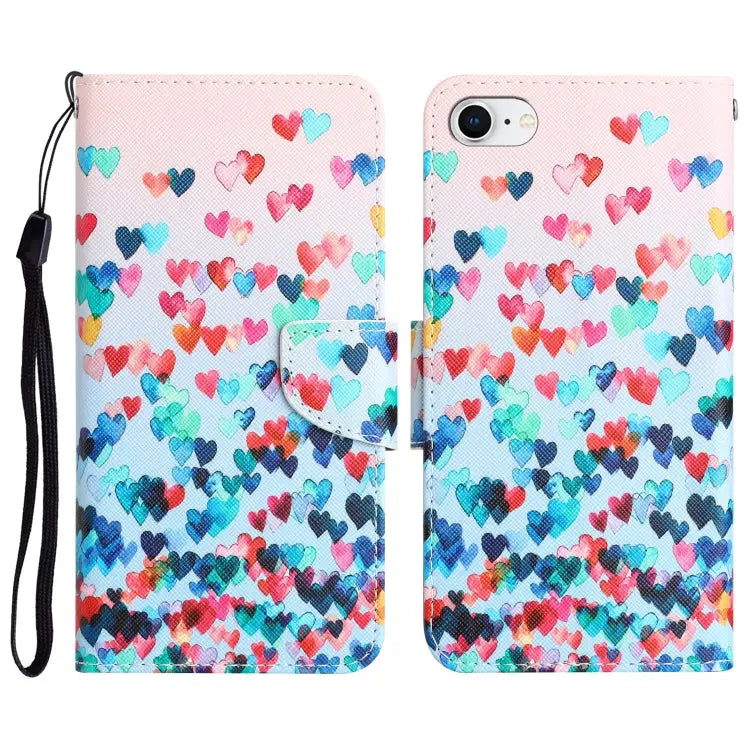 Colored Drawing Leather Phone Case For iPhone 7 / 8 - For iPhone 7 / 8 / Heart - Apple Accessories