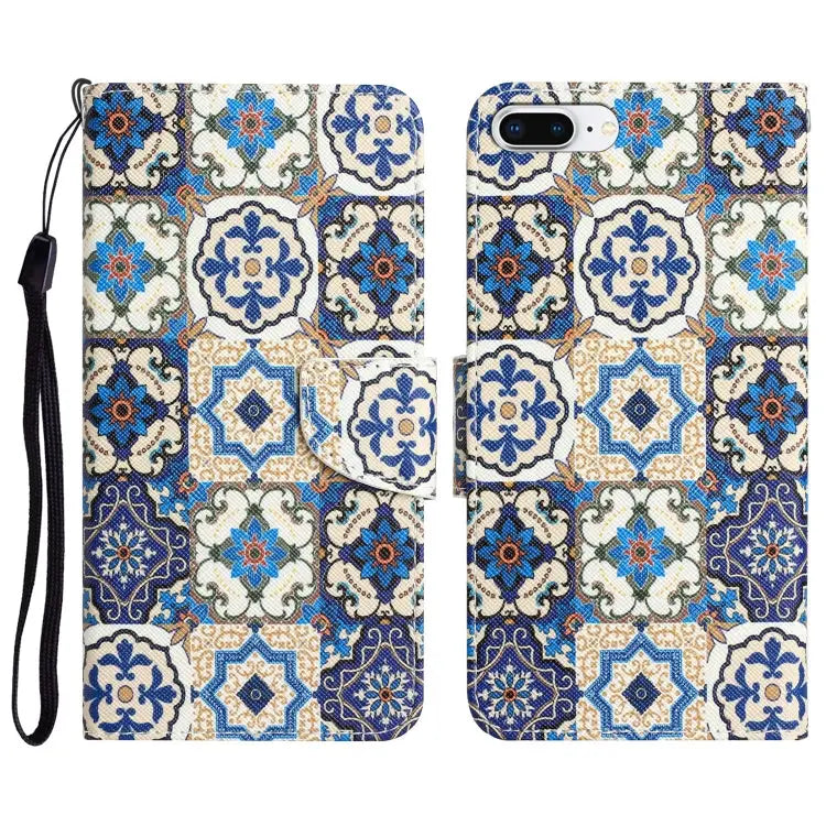 Colored Drawing Leather Phone Case For iPhone 7 Plus / 8 Plus - For iPhone 7 Plus / 8 Plus / Vintage Totem - Apple