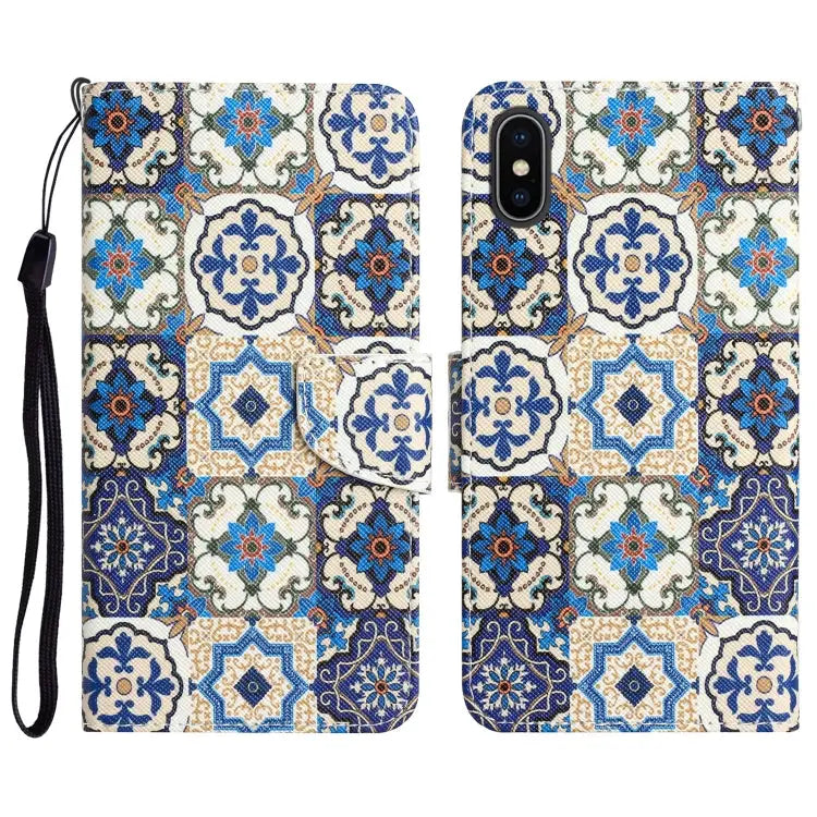 Colored Drawing Leather Phone Case For iPhone XS Max - For iPhone XS Max / Vintage Totem - Apple Accessories