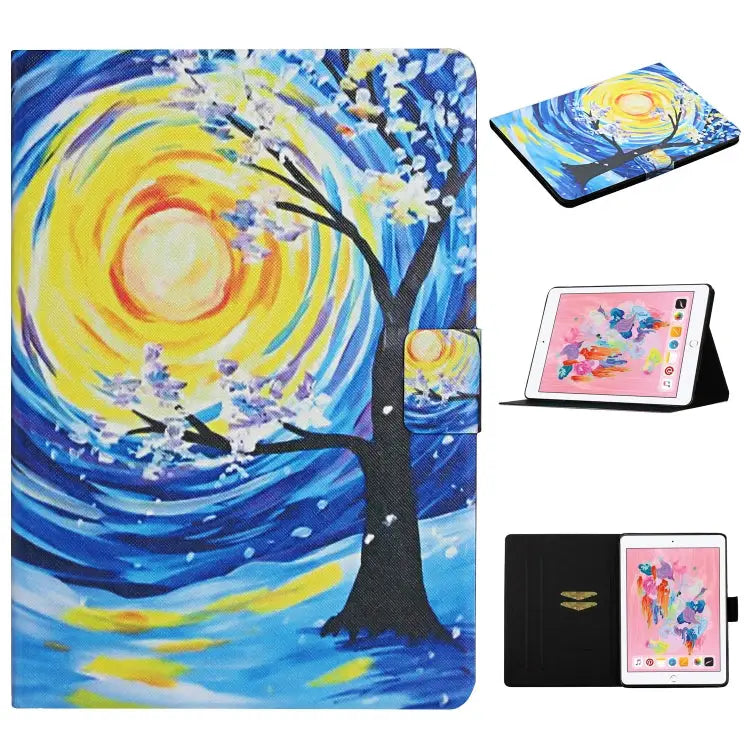 Colored Drawing Pattern Horizontal Flip Leather Case with Holder & Card Slots & Sleep / Wake-up Function For Huawei