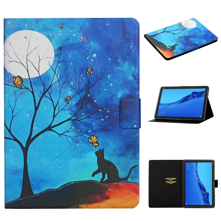 Colored Drawing Pattern Horizontal Flip Leather Case with Holder & Card Slots & Sleep / Wake-up Function For Huawei