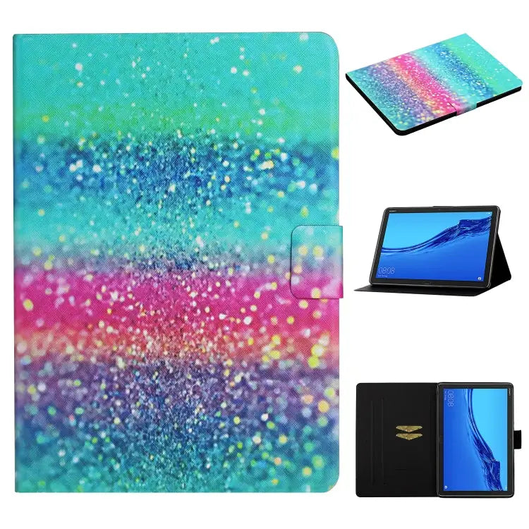 Colored Drawing Pattern Horizontal Flip Leather Case with Holder & Card Slots & Sleep / Wake-up Function For Huawei