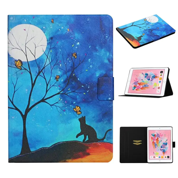 Colored Drawing Pattern Horizontal Flip Leather Case with Holder & Card Slots & Sleep / Wake-up Function For Huawei