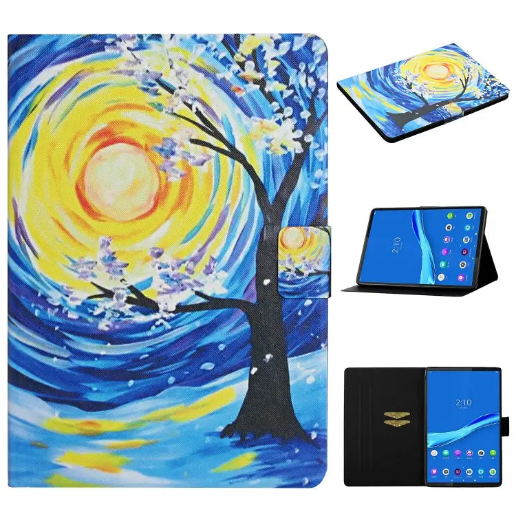 Colored Drawing Pattern Horizontal Flip Leather Case with Holder & Card Slots & Sleep / Wake-up Function For Huawei