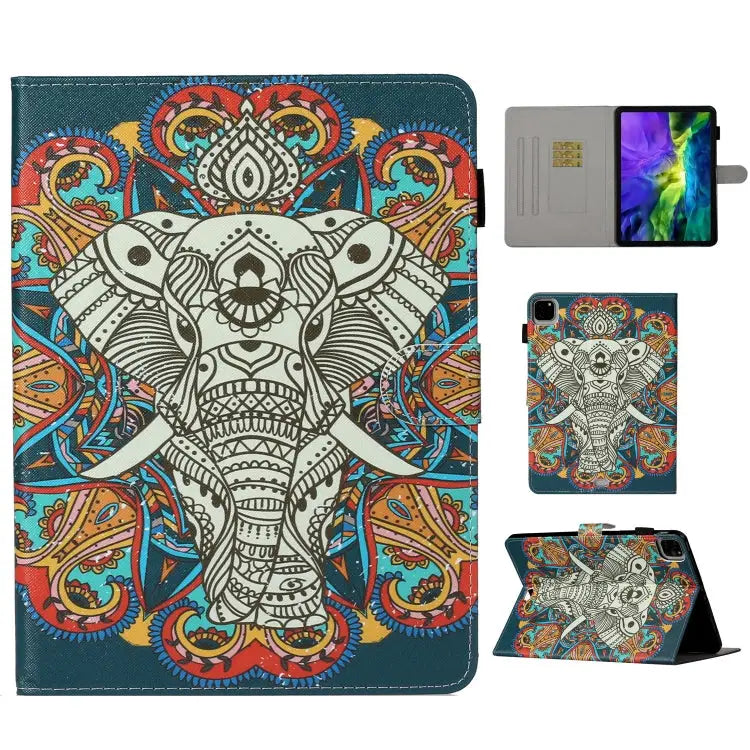 Colored Drawing Pattern Horizontal Flip PU Leather Case with Holder & Card Slot & Sleep / Wake-up Function For iPad Pro