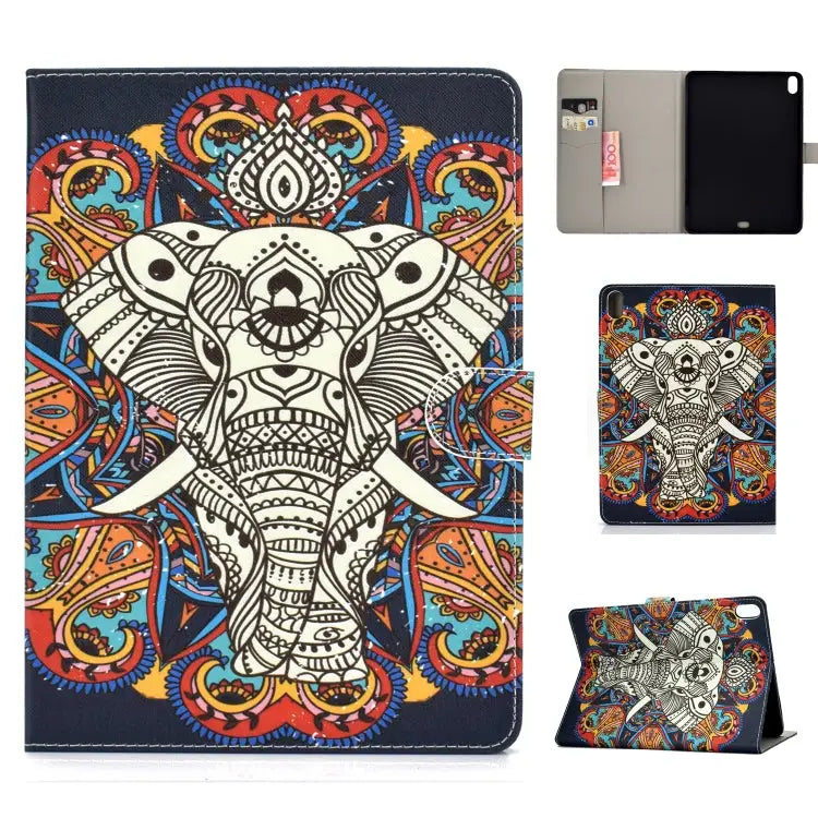 Colored Drawing Pattern Horizontal Flip PU Leather Case with Holder & Card Slot & Sleep / Wake-up Function For iPad Pro