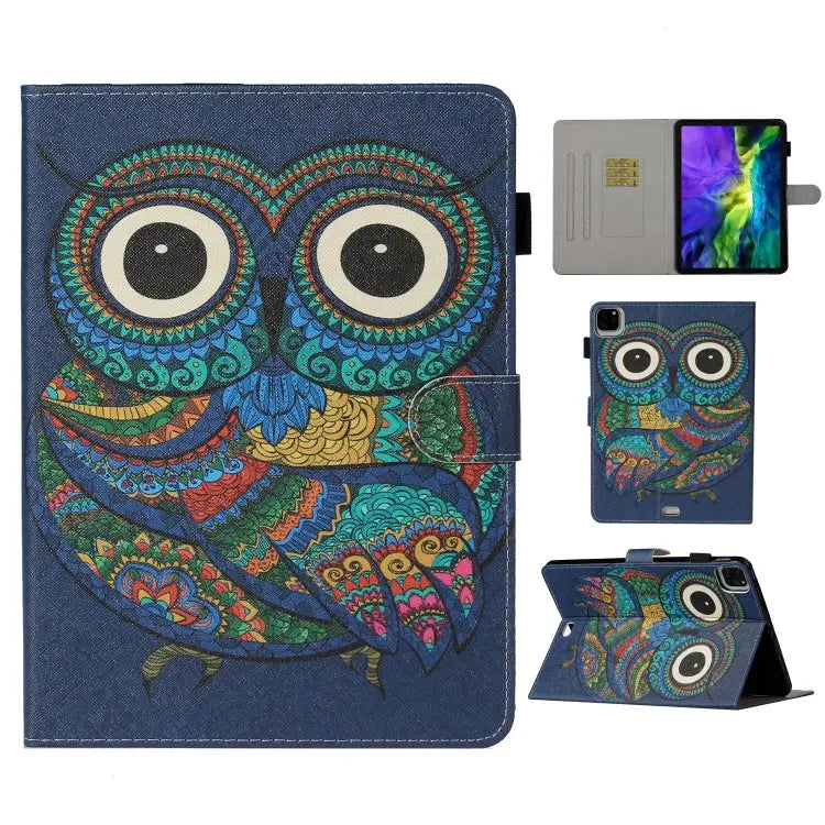 Colored Drawing Pattern Horizontal Flip PU Leather Case with Holder & Card Slot & Sleep / Wake-up Function For iPad Pro