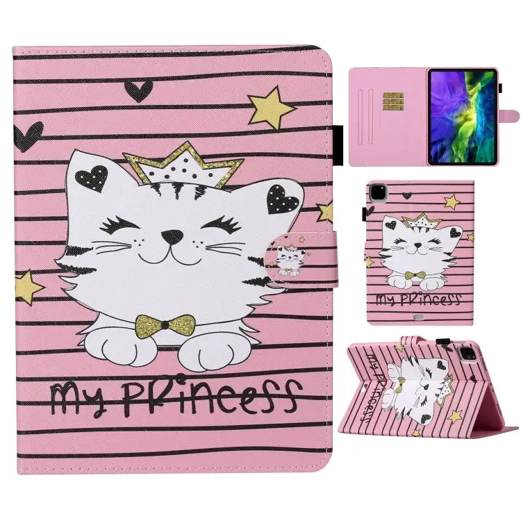 Colored Drawing Pattern Horizontal Flip PU Leather Case with Holder & Card Slot & Sleep / Wake-up Function For iPad Pro