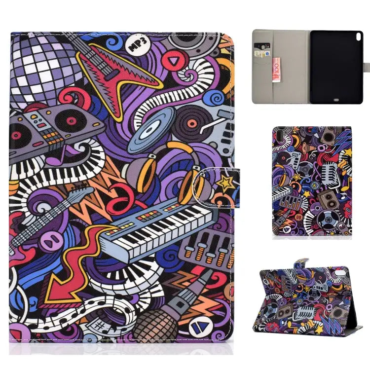 Colored Drawing Pattern Horizontal Flip PU Leather Case with Holder & Card Slot & Sleep / Wake-up Function For iPad Pro