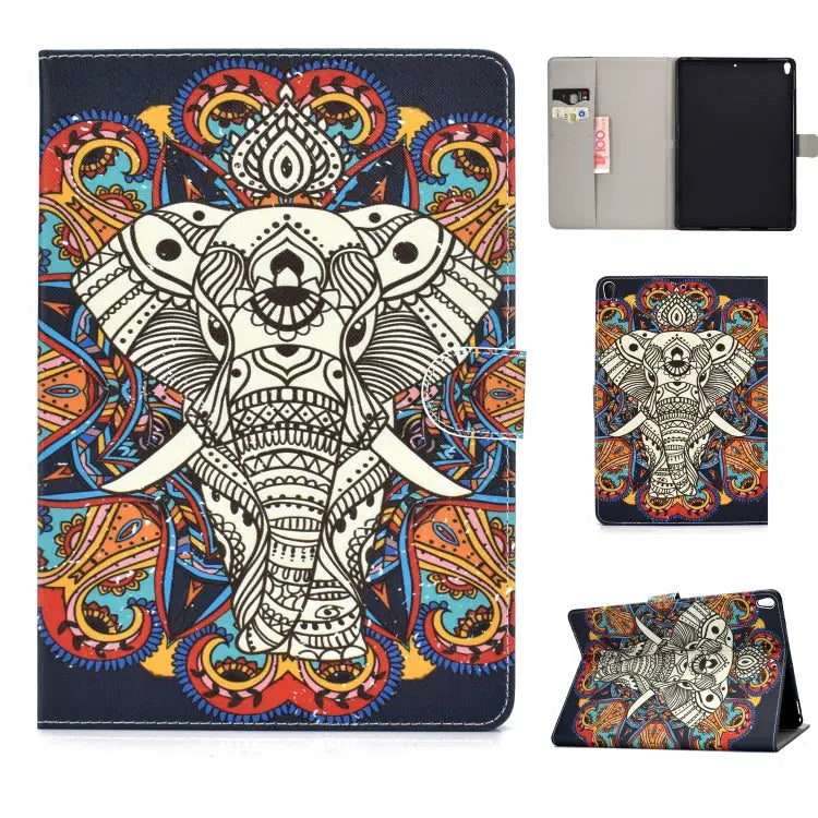 Colored Drawing Pattern Horizontal Flip PU Leather Case with Holder & Card Slot & Sleep / Wake-up Function For iPad Pro