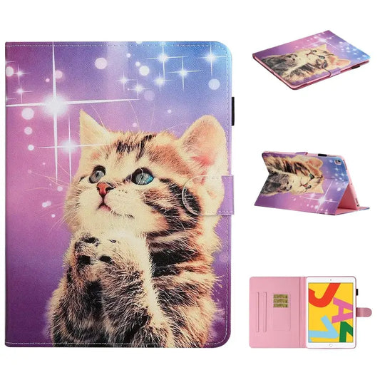 Colored Drawing Pattern Horizontal Flip PU Leather Case with Holder & Card Slot & Sleep / Wake-up Function For iPad Pro