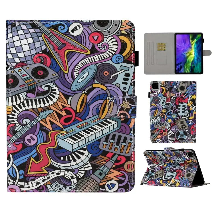 Colored Drawing Pattern Horizontal Flip PU Leather Case with Holder & Card Slot & Sleep / Wake-up Function For iPad Pro