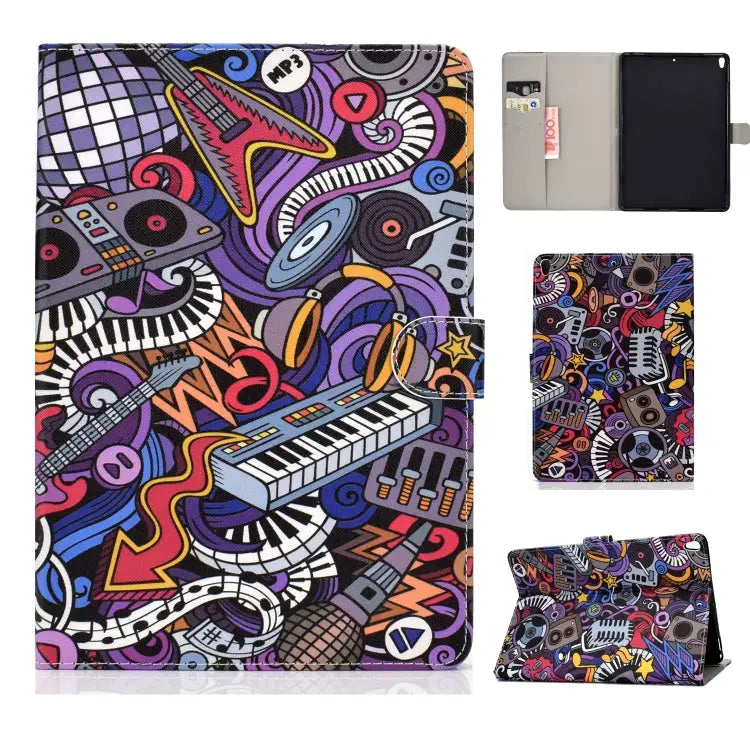 Colored Drawing Pattern Horizontal Flip PU Leather Case with Holder & Card Slot & Sleep / Wake-up Function For iPad Pro