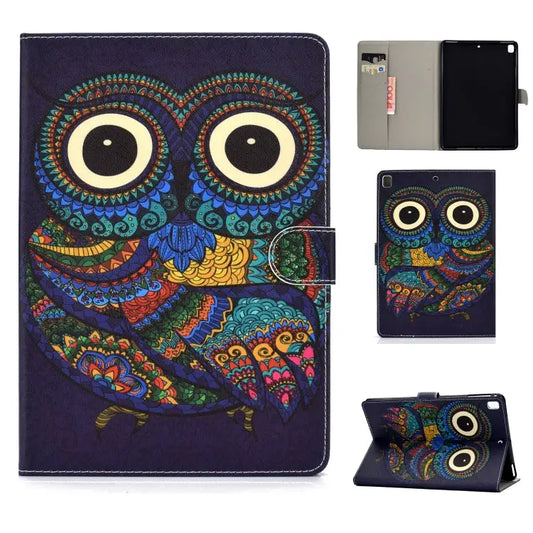 Colored Drawing Pattern Horizontal Flip PU Leather Case with Holder & Card Slot & Sleep / Wake-up Function For iPad