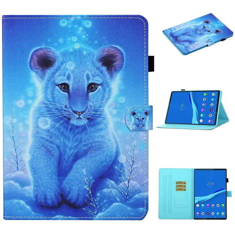 Colored Drawing Stitching Horizontal Flip Leather Case with Holder & Card Slots & Sleep / Wake-up Function For iPad