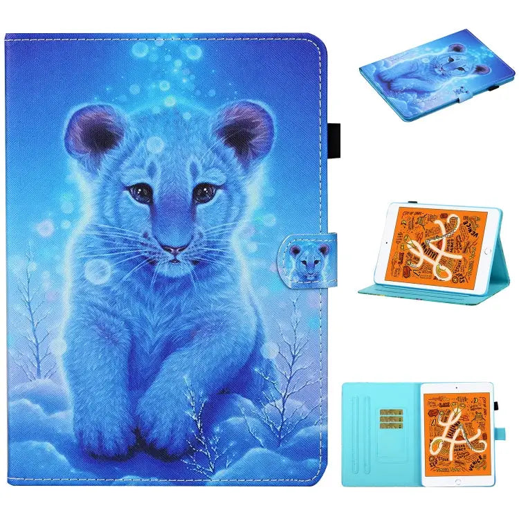Colored Drawing Stitching Horizontal Flip Leather Case with Holder & Card Slots & Sleep / Wake-up Function For iPad