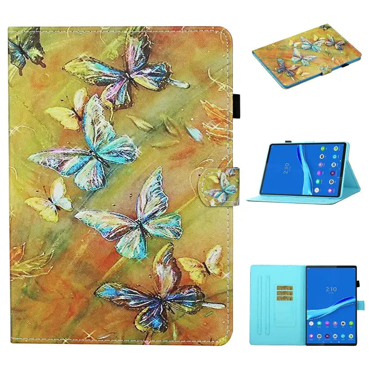 Colored Drawing Stitching Horizontal Flip Leather Case with Holder & Card Slots & Sleep / Wake-up Function For iPad