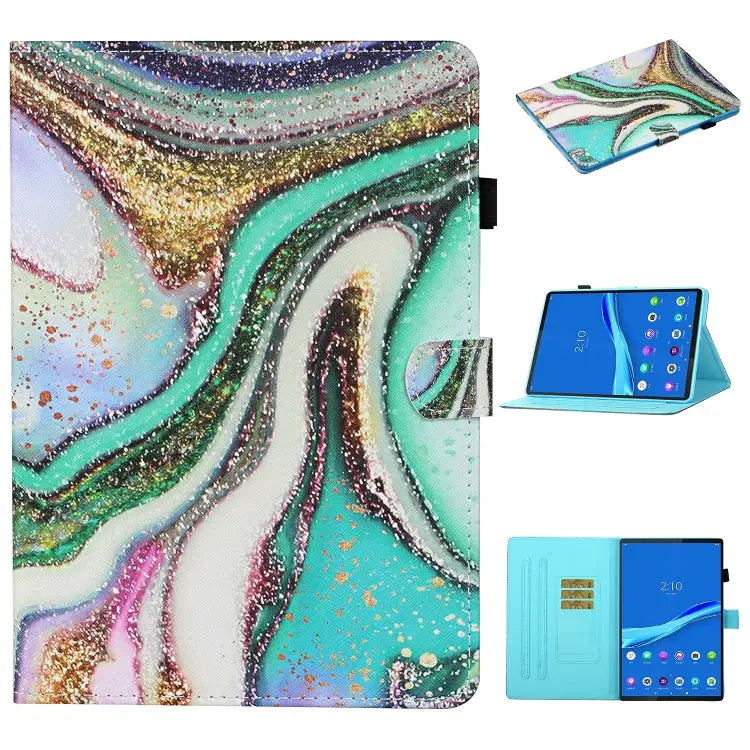 Colored Drawing Stitching Horizontal Flip Leather Case with Holder & Card Slots & Sleep / Wake-up Function For iPad