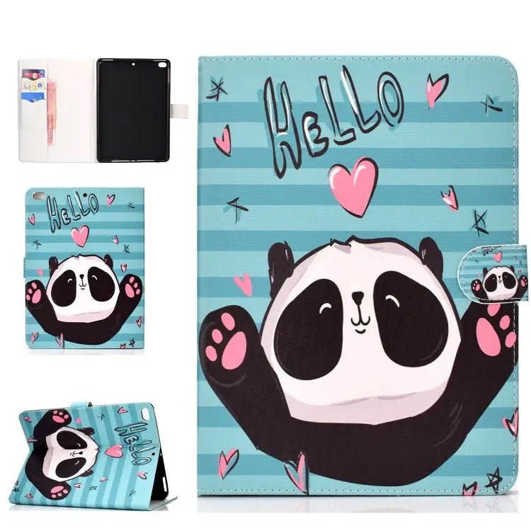Colored Pattern Drawing Horizontal Flip PU Leather Case with Three-folding Holder & Sleep / Wake-up Function For iPad 5