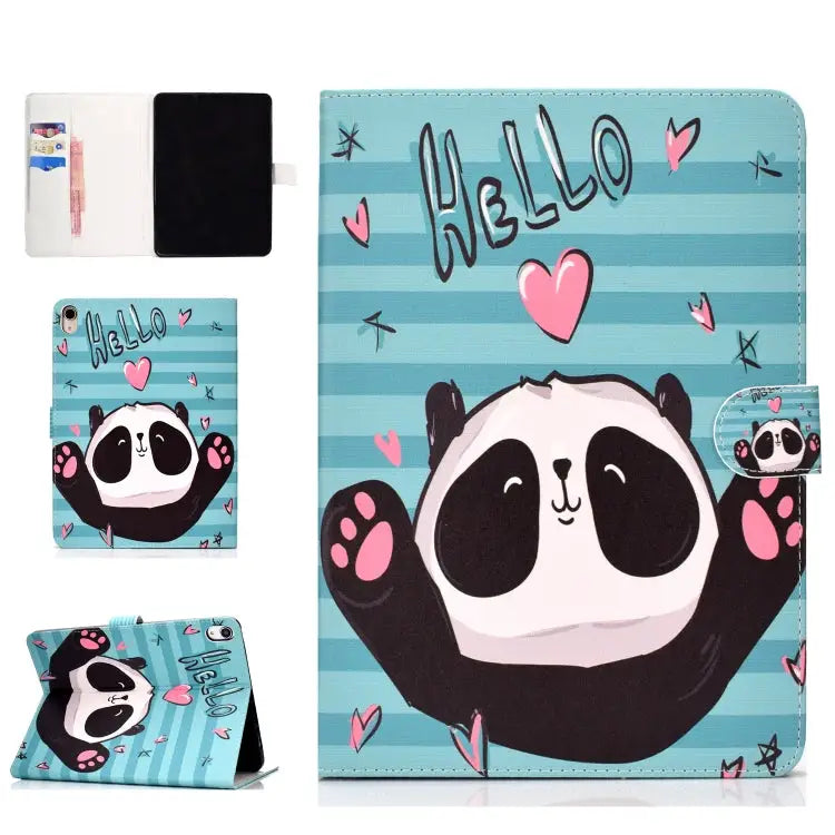 Colored Pattern Drawing Horizontal Flip PU Leather Case with Three-folding Holder & Sleep / Wake-up Function For iPad 5