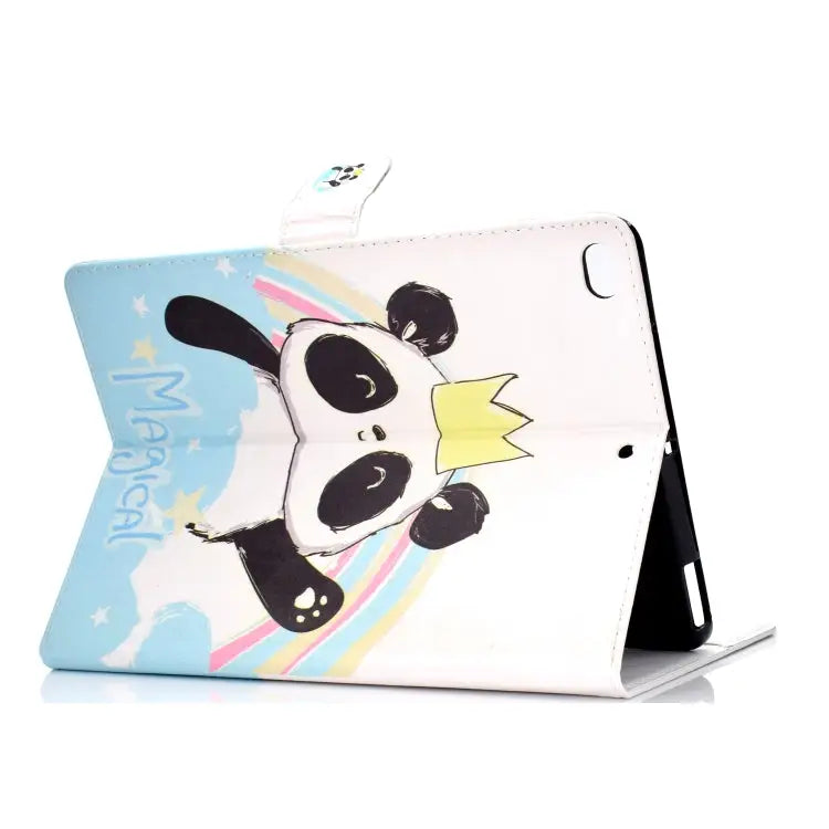 Colored Pattern Drawing Horizontal Flip PU Leather Case with Three-folding Holder & Sleep / Wake-up Function For iPad 5