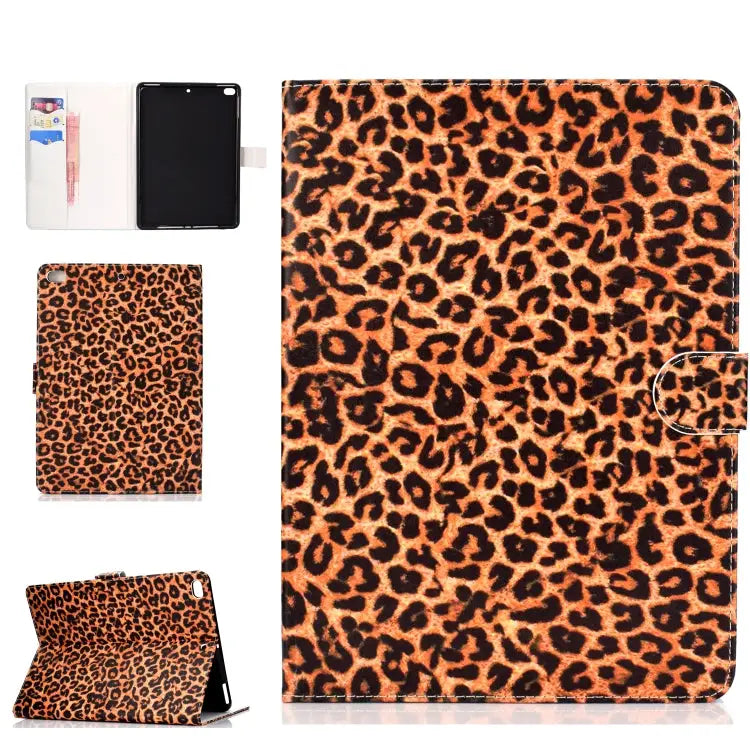 Colored Pattern Drawing Horizontal Flip PU Leather Case with Three-folding Holder & Sleep / Wake-up Function For iPad 5