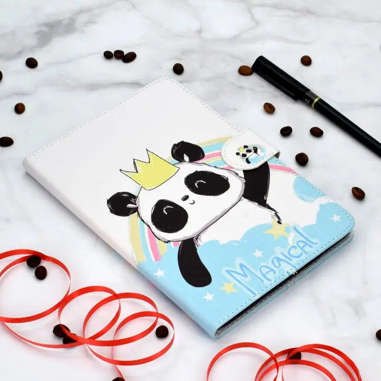 Colored Pattern Drawing Horizontal Flip PU Leather Case with Three-folding Holder & Sleep / Wake-up Function For iPad 5