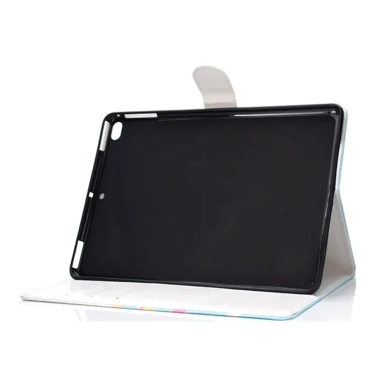 Colored Pattern Drawing Horizontal Flip PU Leather Case with Three-folding Holder & Sleep / Wake-up Function For iPad 5